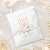 ソフト赤面フローラケーキキャンドル任意の年齢誕生日 フェイバーバッグ (クリップ留めされた状態)