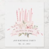 ソフト赤面フローラケーキキャンドル任意の年齢誕生日 ワインラベル (シングルラベル)