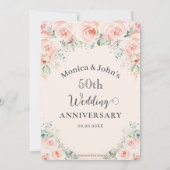 ソフト赤面フローラバラ結婚50周年 招待状 (裏面)