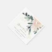 ソフト赤面フローラバンチ水彩ブライダルシャワー スタンダードカクテルナプキン (角)