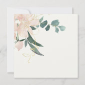 ソフト赤面フローラバンチ水彩ブライダルシャワー 招待状 (裏面)