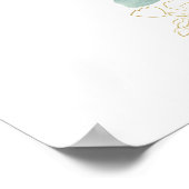 ソフト赤面フローラフレーム水結婚色の歓迎 ポスター (角)