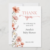 ソフト赤面フローラベビー開花 サンキューカード (正面)