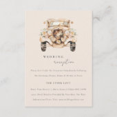 ソフト赤面フローラヴィンテージカーウェディングレセプション エンクロージャーカード (正面)