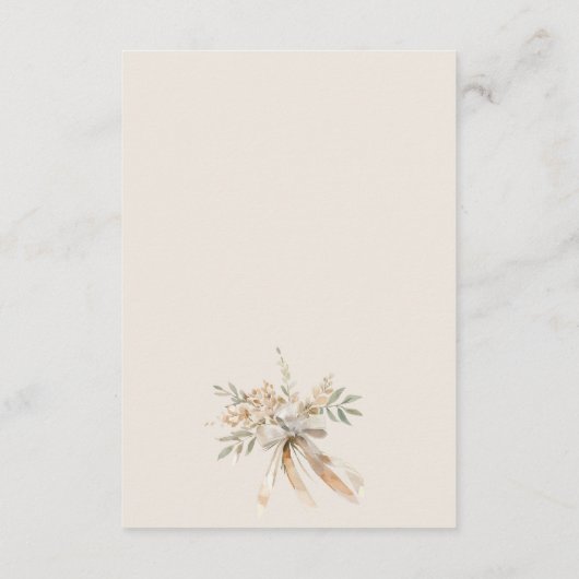 ソフト赤面フローラヴィンテージカーウェディングレセプション エンクロージャーカード (裏面)