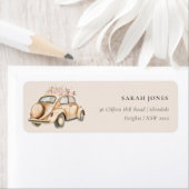 ソフト赤面フローラヴィンテージカーウォーター結婚カラー ラベル (インサイチュ)