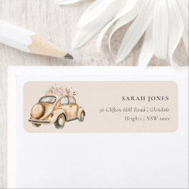 ソフト赤面フローラヴィンテージカーウォーター結婚カラー ラベル