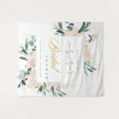 ソフト赤面フローラ水カラーブライダルシャワー歓迎 タペストリー (正面(横))