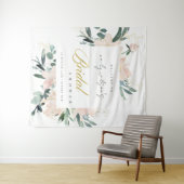 ソフト赤面フローラ水カラーブライダルシャワー歓迎 タペストリー (インサイチュ(横))