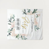 ソフト赤面フローラ水カラーベビーシャワーへようこそ タペストリー (正面(横))