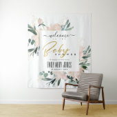 ソフト赤面フローラ水カラーベビーシャワーへようこそ タペストリー (インサイチュ)