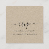 ソフト赤面フローラ水カラー結婚のウェブサイトRSVP スクエア名刺 (裏面)