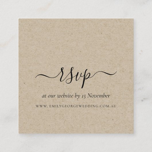 ソフト赤面フローラ水カラー結婚のウェブサイトRSVP スクエア名刺 (裏面)