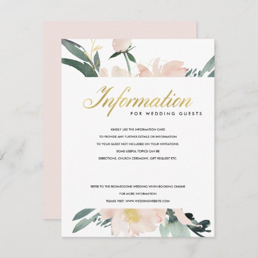 ソフト赤面フローラ水結婚色情報 エンクロージャーカード (正面/裏面)