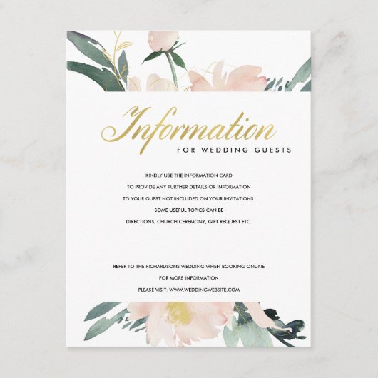 ソフト赤面フローラ水結婚色情報 エンクロージャーカード (正面)