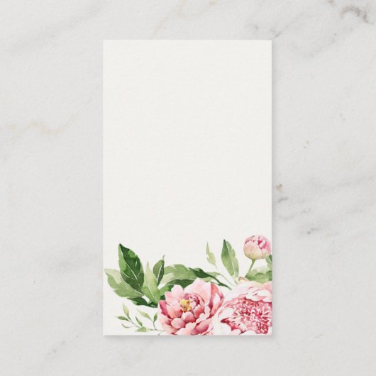 ソフト赤面フローラ牡丹おむつラッフルベビーシャワー エンクロージャーカード (裏面)