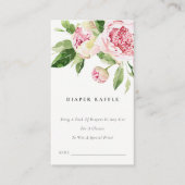 ソフト赤面フローラ牡丹おむつラッフルベビーシャワー エンクロージャーカード (正面)
