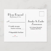 ソフト赤面フローラ牡丹とバラセレナーデ インビテーションポストカード (裏面)