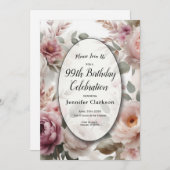 ソフト赤面フローラ牡丹とバラセレナーデ 招待状 (正面/裏面)