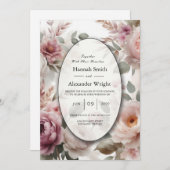 ソフト赤面フローラ牡丹とバラセレナーデ 招待状 (正面/裏面)