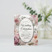 ソフト赤面フローラ牡丹とバラセレナーデ 招待状 (スタンド正面)