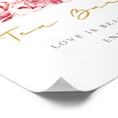 ソフト赤面フローラ牡丹ウォーターカラーティーバー標識 ポスター (角)