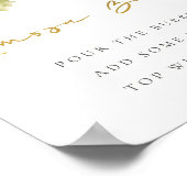 ソフト赤面フローラ牡丹ウォーターカラーミモサバー標識 ポスター (角)