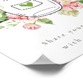 ソフト赤面フローラ牡丹チップジャールサインブライダルシャワー ポスター (角)