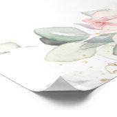 ソフト赤面フローラ結婚グリーンの歓迎サイン ポスター (角)