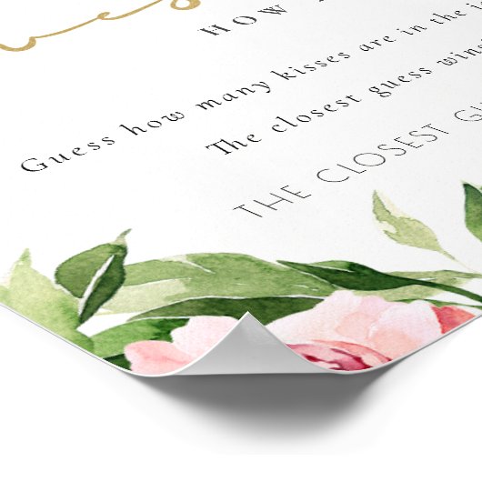 ソフト赤面フローラPeony推測するキス数 ポスター (角)