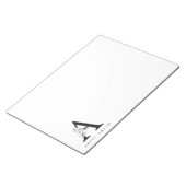 ソフト赤面ブルーフローラアルファベット名A ノートパッド (アングル)