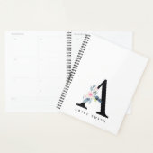 ソフト赤面ブルーフローラアルファベット名A プランナー手帳 (ディスプレー)