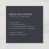 ソフト赤面ブルーフローラアルファベット名B スクエア名刺 (裏面)