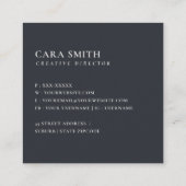 ソフト赤面ブルーフローラアルファベット名C スクエア名刺 (裏面)