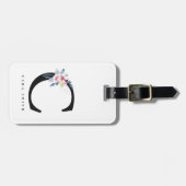 ソフト赤面ブルーフローラアルファベット名C ラゲッジタグ (正面横)