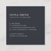 ソフト赤面ブルーフローラアルファベット名F スクエア名刺 (裏面)