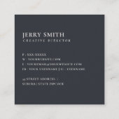 ソフト赤面ブルーフローラアルファベット名I スクエア名刺 (裏面)