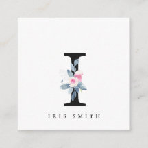 ソフト赤面ブルーフローラアルファベット名I