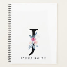 ソフト赤面ブルーフローラアルファベット名J