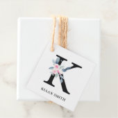 ソフト赤面ブルーフローラアルファベット名K フェイバータグ (インサイチュ)