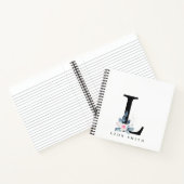 ソフト赤面ブルーフローラアルファベット名L ノートブック (内部)