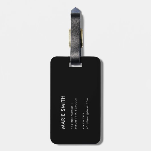 ソフト赤面ブルーフローラアルファベット名M ラゲッジタグ (裏面縦)