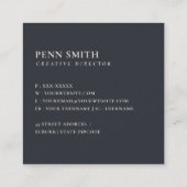 ソフト赤面ブルーフローラアルファベット名P スクエア名刺 (裏面)