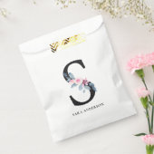 ソフト赤面ブルーフローラアルファベット名S フェイバーバッグ (封をした状態)