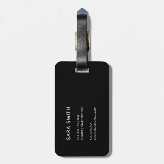 ソフト赤面ブルーフローラアルファベット名S ラゲッジタグ (裏面縦)