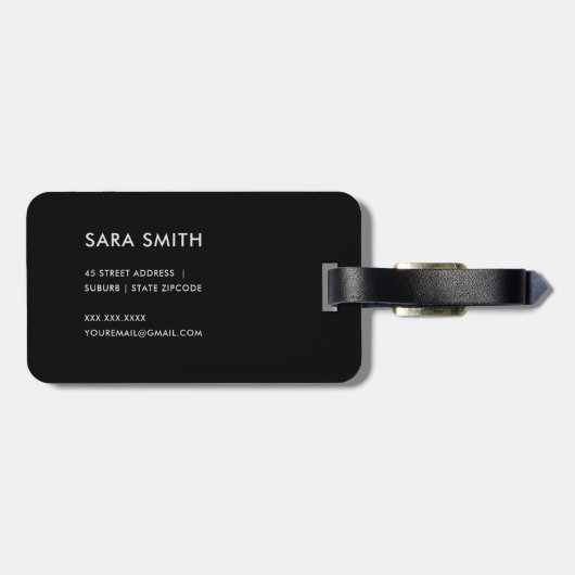 ソフト赤面ブルーフローラアルファベット名S ラゲッジタグ (裏面横)