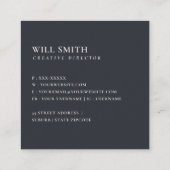 ソフト赤面ブルーフローラアルファベット名W スクエア名刺 (裏面)