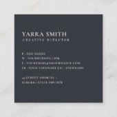 ソフト赤面ブルーフローラアルファベット名Y スクエア名刺 (裏面)