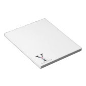 ソフト赤面ブルーフローラアルファベット名Y ノートパッド (アングル)