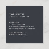 ソフト赤面ブルーフローラアルファベット名Z スクエア名刺 (裏面)